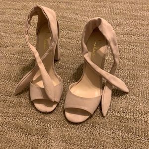 Blush pink tie heels